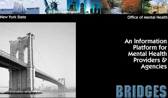 Picture of Brooklyn Bridge as symbol for Information sharing between State and Local Mental Health Providers and Agencies